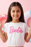 Barbie White Logo Crop Top BATP2001