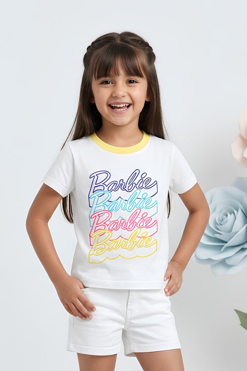 Barbie White Multi-Logo T-Shirt BATP2004