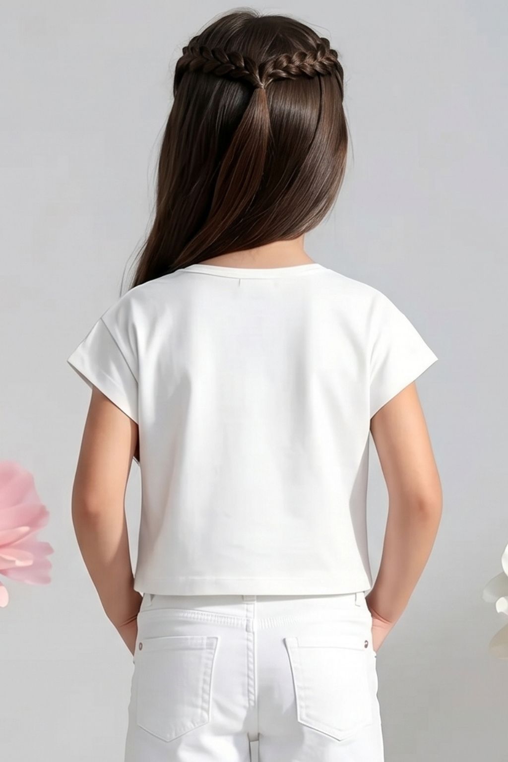Barbie White Graphic Crop T-Shirt BATP2006