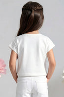 Barbie White Graphic Crop T-Shirt BATP2006