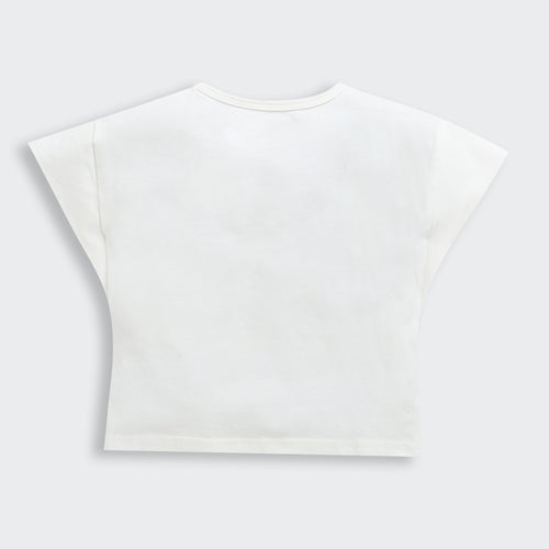 Barbie White Graphic Crop T-Shirt BATP2006