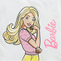 White Barbie Graphic Crop T-Shirt – Cool Summer Top for Girls