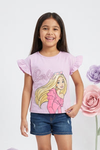 Barbie Lilac Ruffle-Sleeve T-Shirt BATP2009