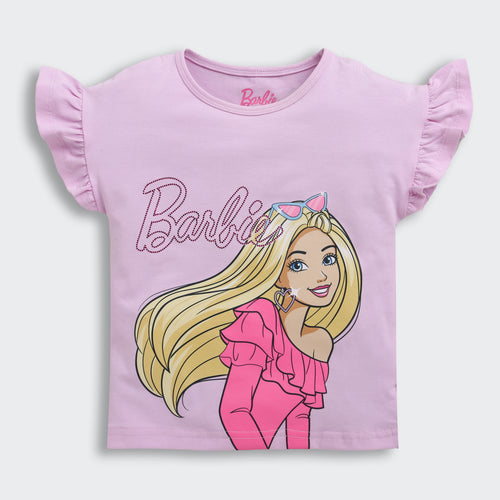 Barbie Lilac Ruffle-Sleeve T-Shirt BATP2009