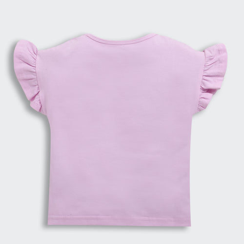 Barbie Lilac Ruffle-Sleeve T-Shirt BATP2009