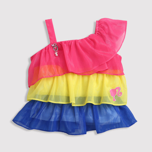 Barbie Rainbow Tiered One-Shoulder Top BATP2012