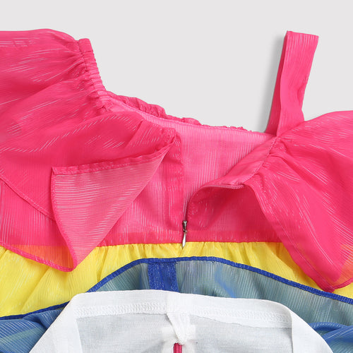 Barbie Rainbow Tiered One-Shoulder Top BATP2012