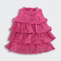 Hot Pink Ruffle Layer Dress – Barbie Party Outfit for Girls