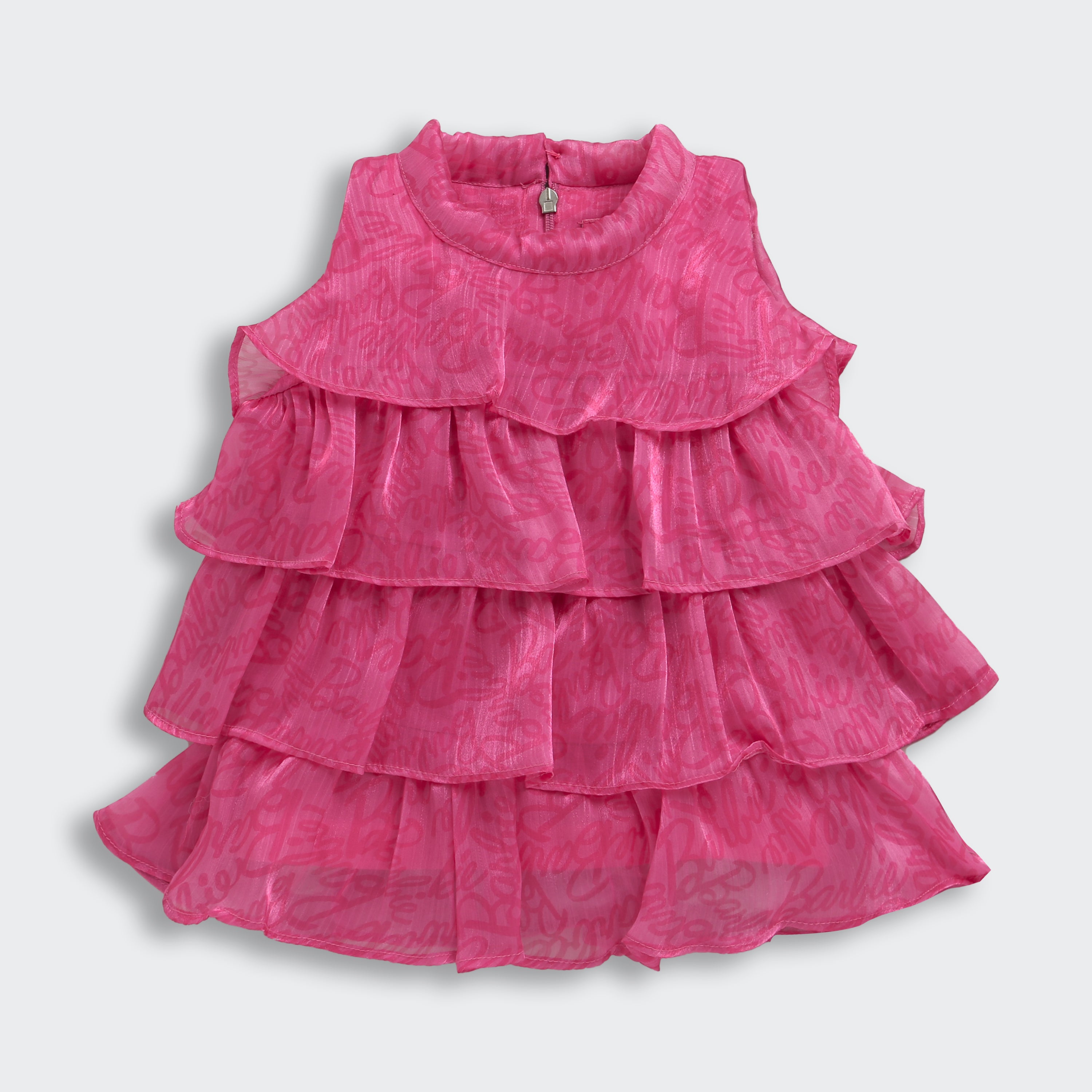 Hot Pink Ruffle Layer Dress – Barbie Party Outfit for Girls