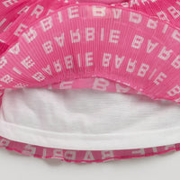 Hot Pink Barbie Logo Ruffle Top – Trendy Party Wear for Girls