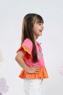 Barbie Pink-Orange Peplum Top BATP2016