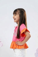 Barbie Pink-Orange Peplum Top BATP2016