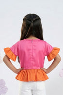 Barbie Pink-Orange Peplum Top BATP2016