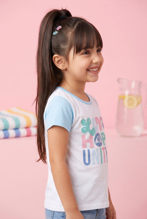 Barbie White & Blue “Love Hope ” T-Shirt BATP2018