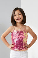 Girls Barbie Pink Sequin Top BATP2023