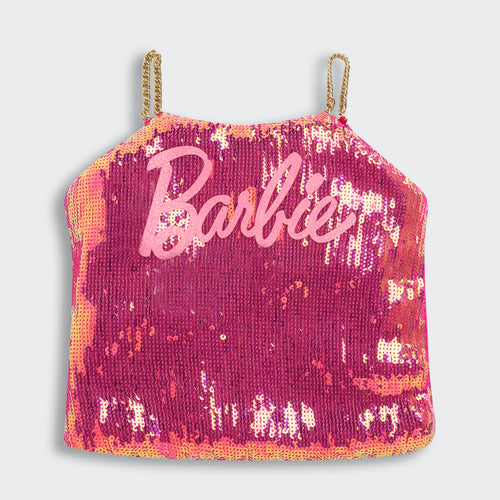 Girls Barbie Pink Sequin Top BATP2023