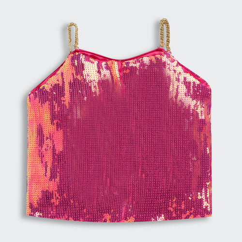 Girls Barbie Pink Sequin Top BATP2023