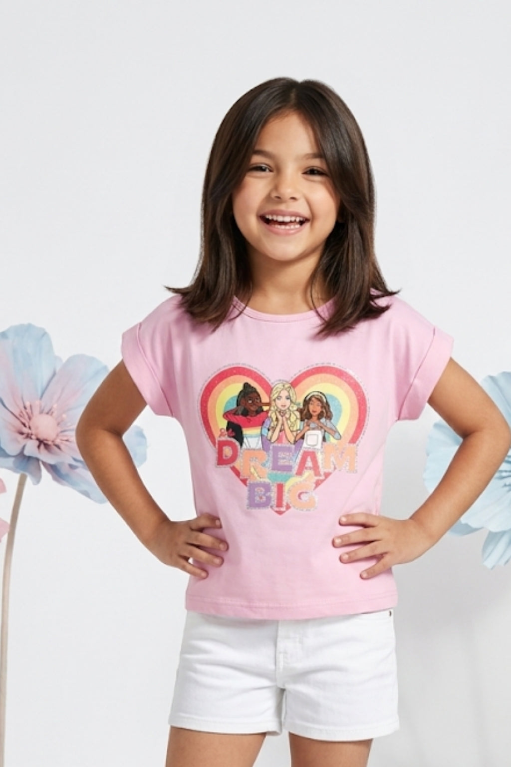 Lilac Barbie Heart Print T-Shirt BATP2025