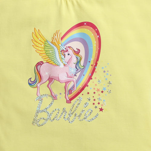 Barbie Yellow Unicorn Print T-Shirt BATP2026