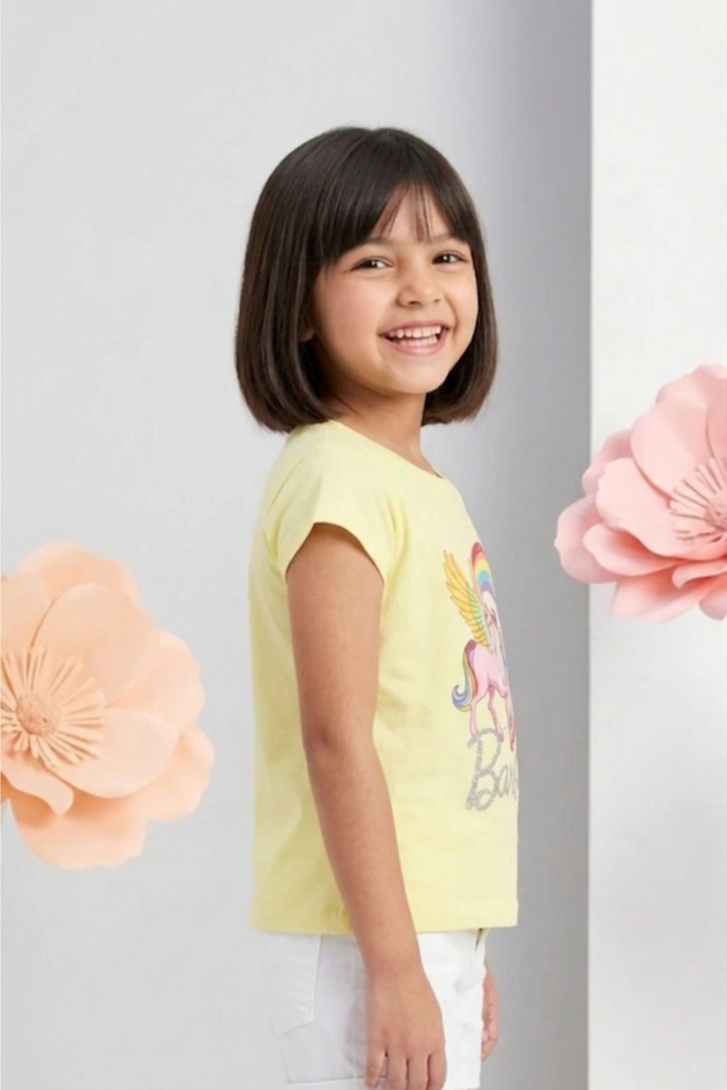 Barbie Yellow Unicorn Print T-Shirt BATP2026