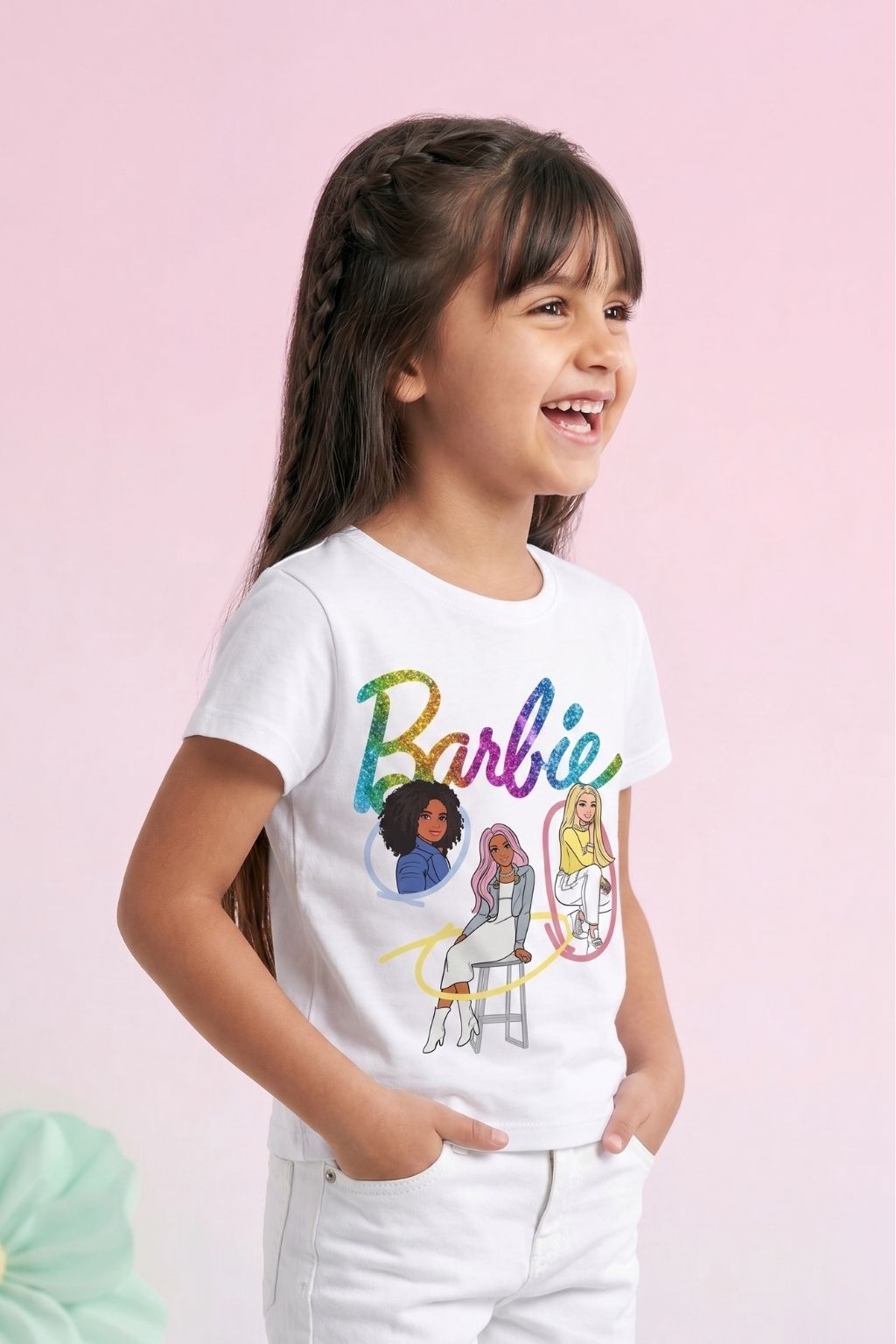 Barbie White Graphic T-Shirt BATP2028