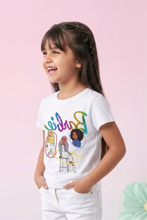 Barbie White Graphic T-Shirt BATP2028