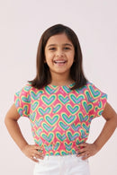 Barbie Rainbow Heart Print Top BATP2029
