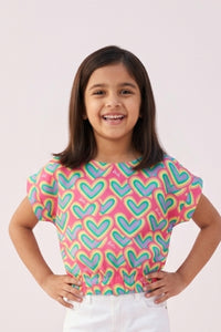 Barbie Rainbow Heart Print Top BATP2029