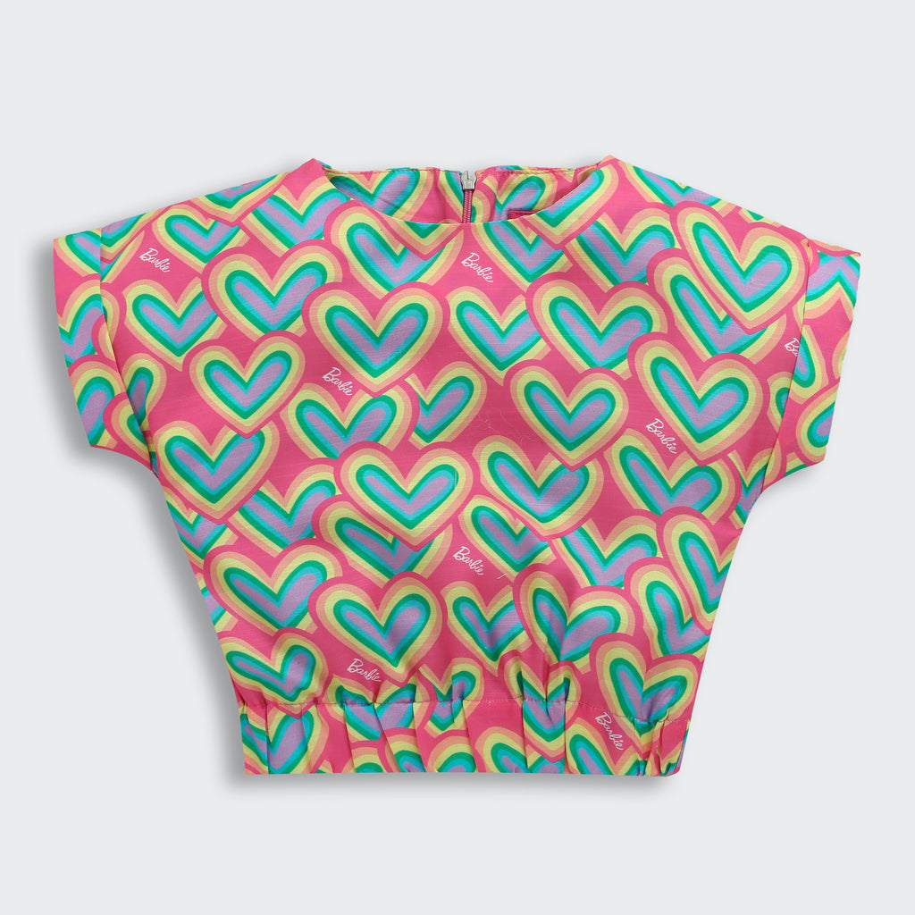 Barbie Rainbow Heart Print Top BATP2029