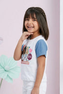 Barbie White Denim-Sleeve T-Shirt BATP2048