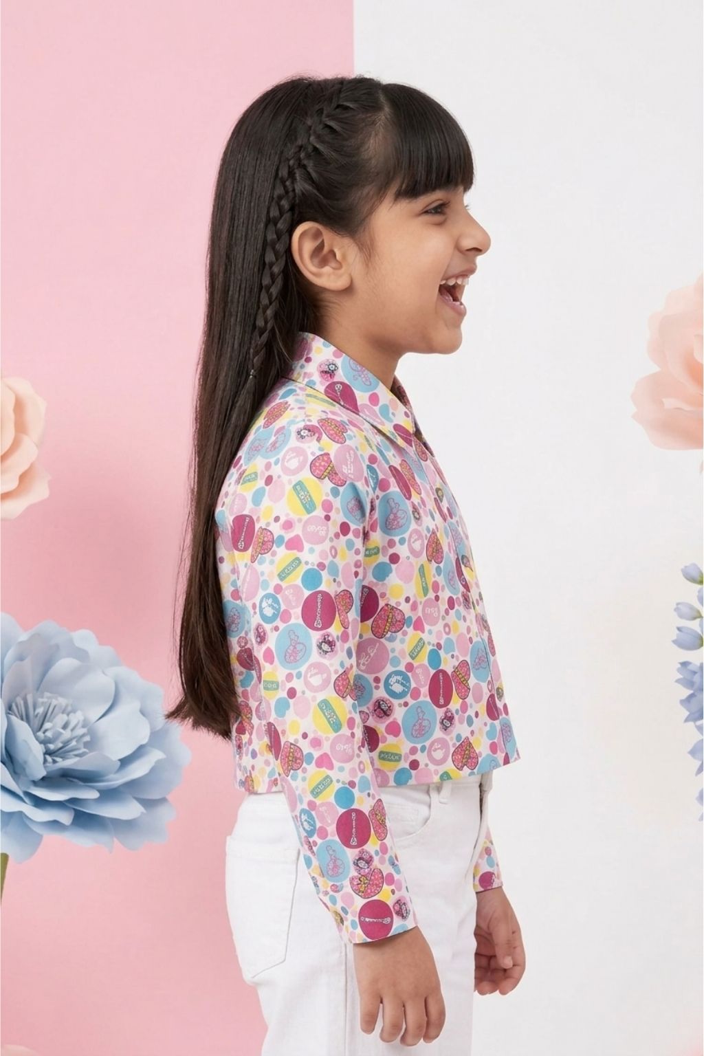 Multicolor Floral Cropped Shirt BATP2053
