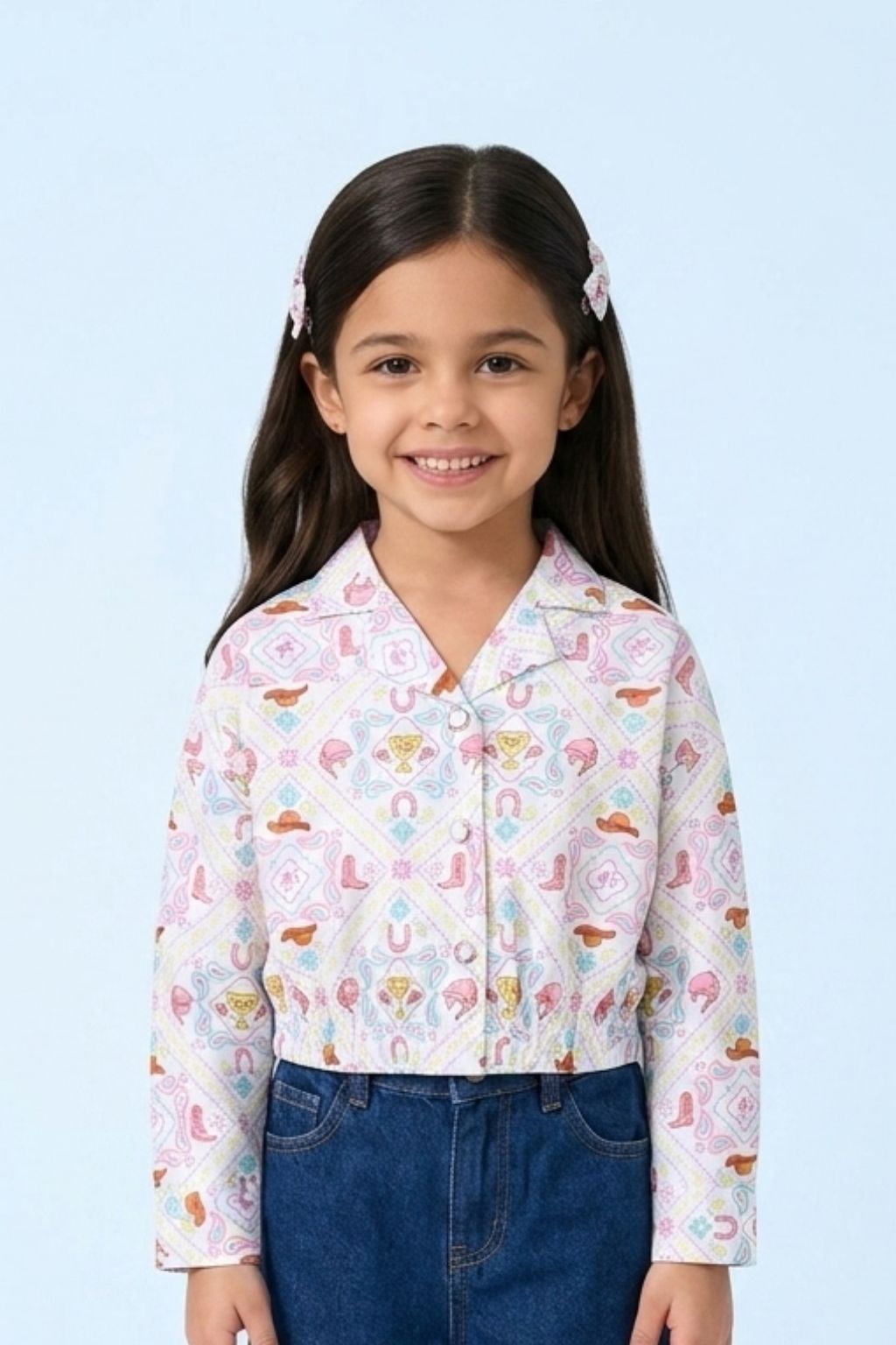 Pastel Floral Elastic Hem Shirt BATP2055