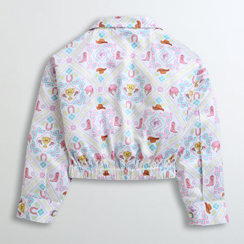 Pastel Floral Elastic Hem Shirt BATP2055