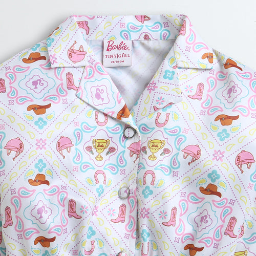 Pastel Floral Elastic Hem Shirt BATP2055