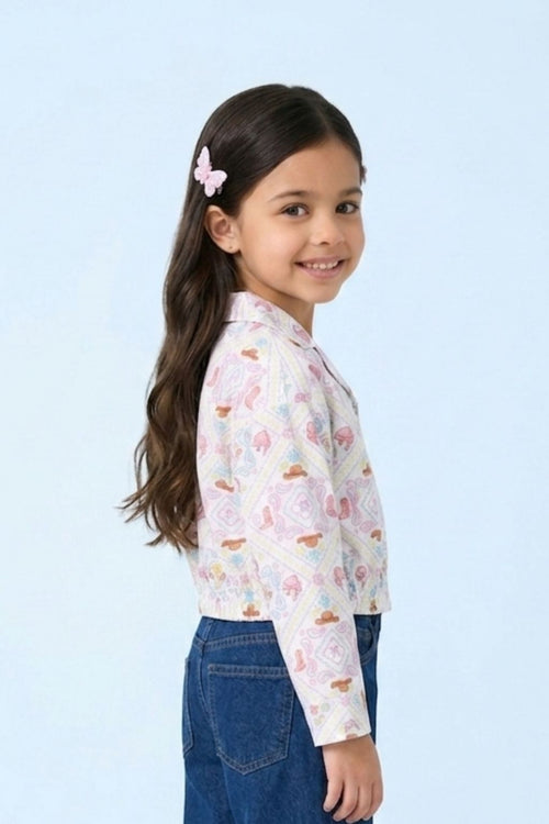Pastel Floral Elastic Hem Shirt BATP2055