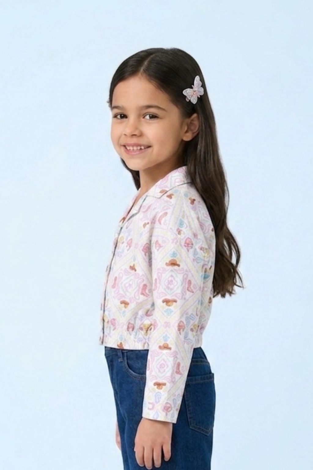 Pastel Floral Elastic Hem Shirt BATP2055