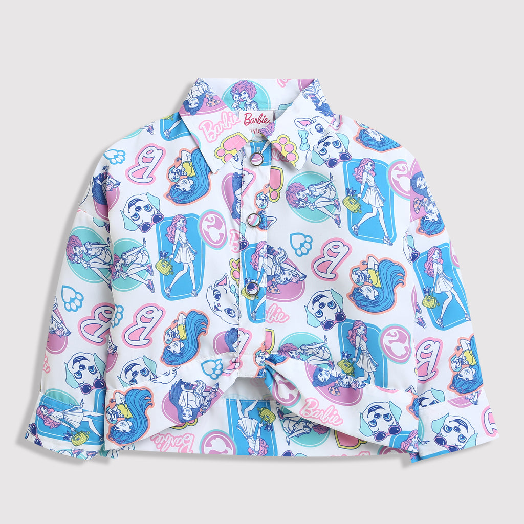 Barbie Blue-Pink Printed Shirt BATP2058