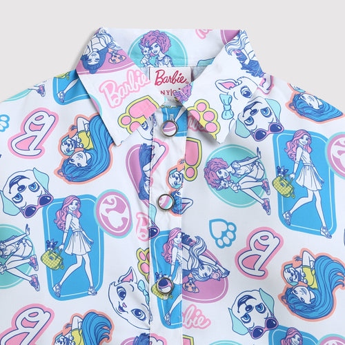 Barbie Blue-Pink Printed Shirt BATP2058