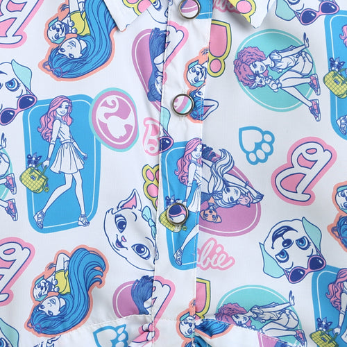 Barbie Blue-Pink Printed Shirt BATP2058