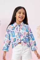Barbie Blue-Pink Printed Shirt BATP2058