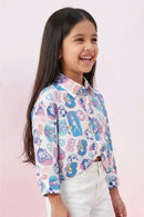 Barbie Blue-Pink Printed Shirt BATP2058