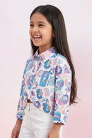Barbie Blue-Pink Printed Shirt BATP2058