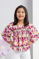 Barbie Floral Smocked Crop Top BATP2059