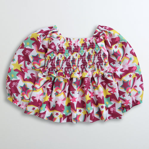 Barbie Floral Smocked Crop Top BATP2059