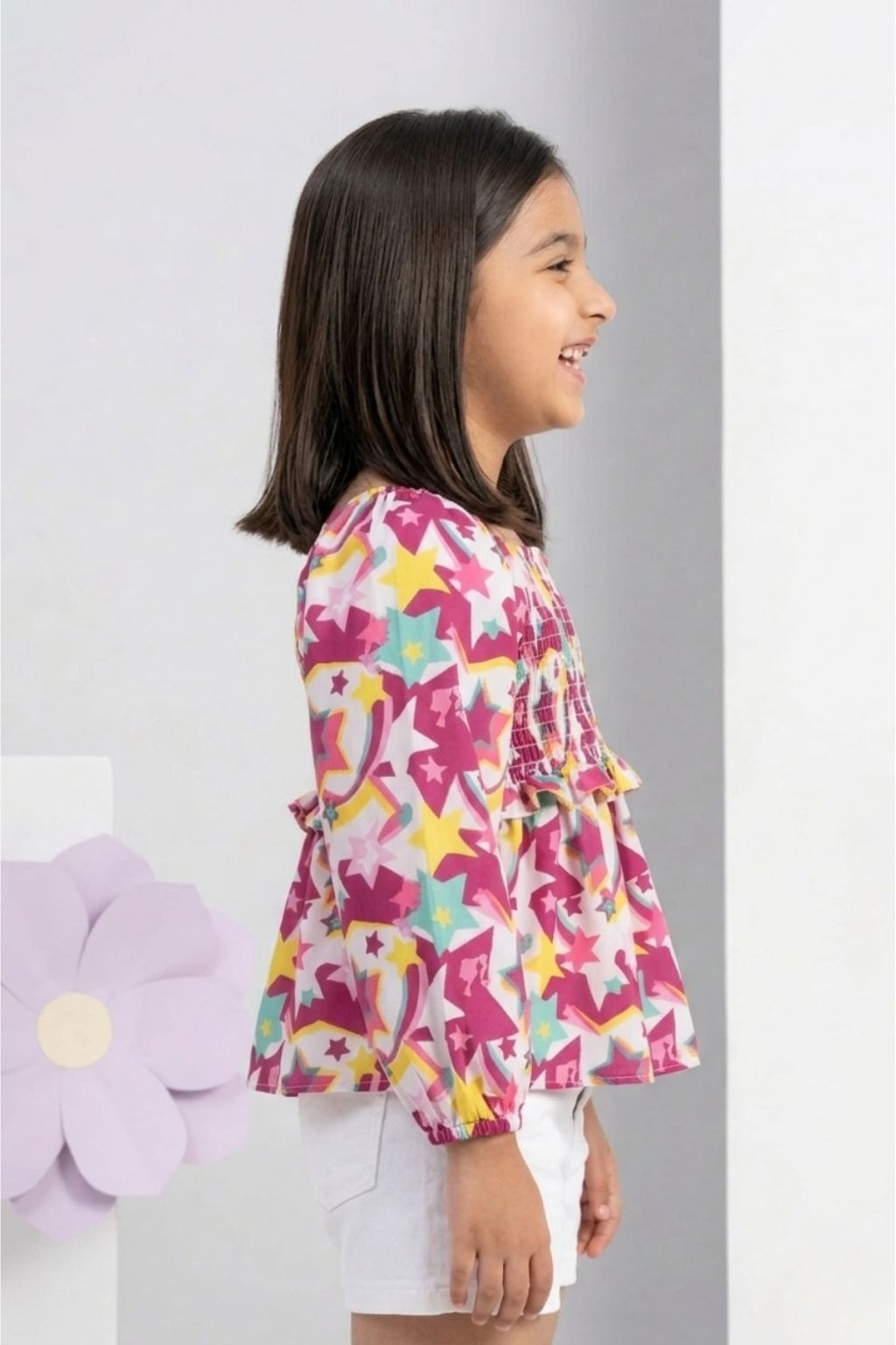 Barbie Floral Smocked Crop Top BATP2059