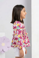 Barbie Floral Smocked Crop Top BATP2059