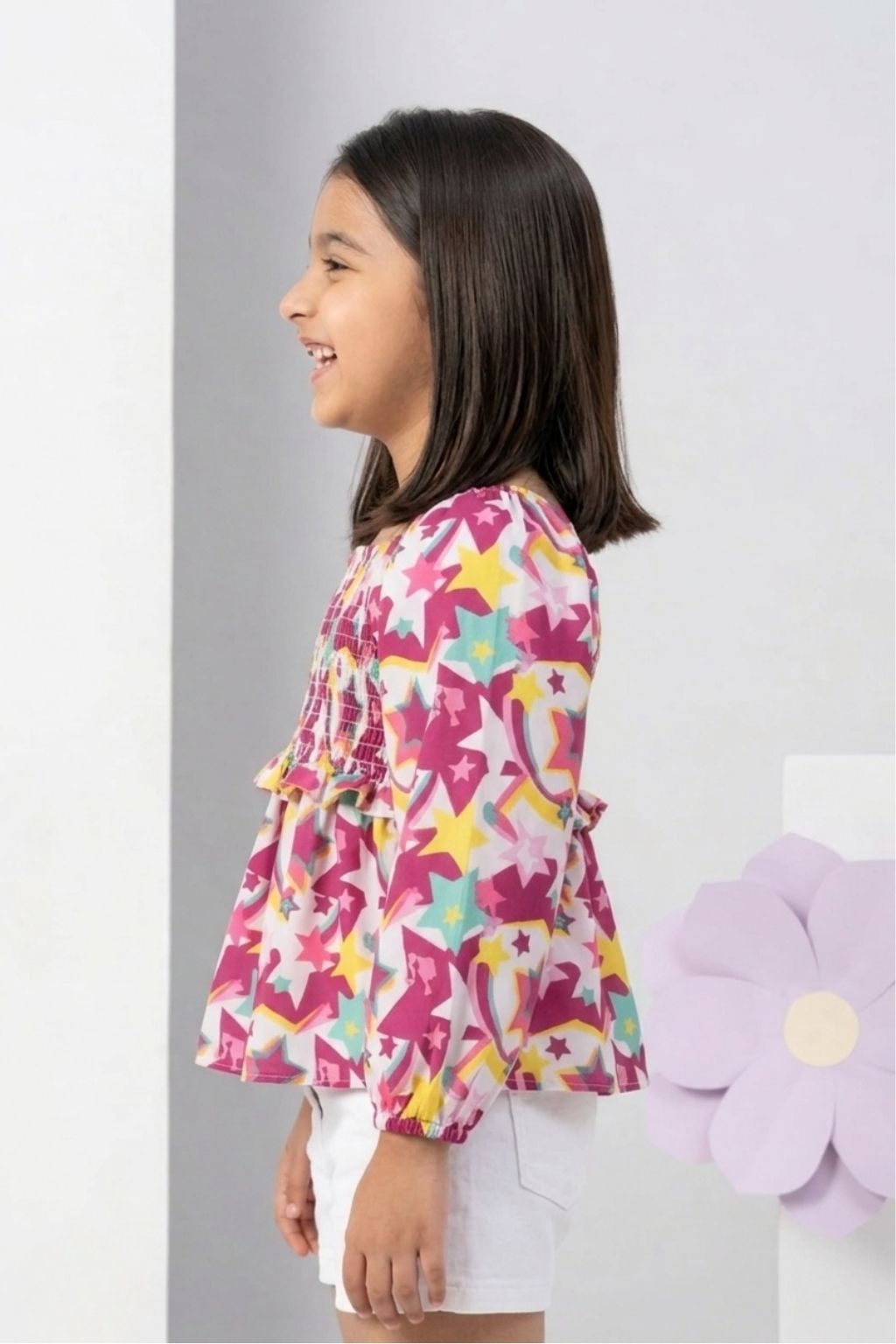 Barbie Floral Smocked Crop Top BATP2059