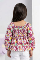 Barbie Floral Smocked Crop Top BATP2059