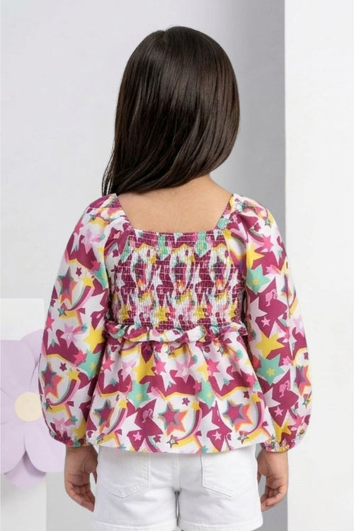 Barbie Floral Smocked Crop Top BATP2059