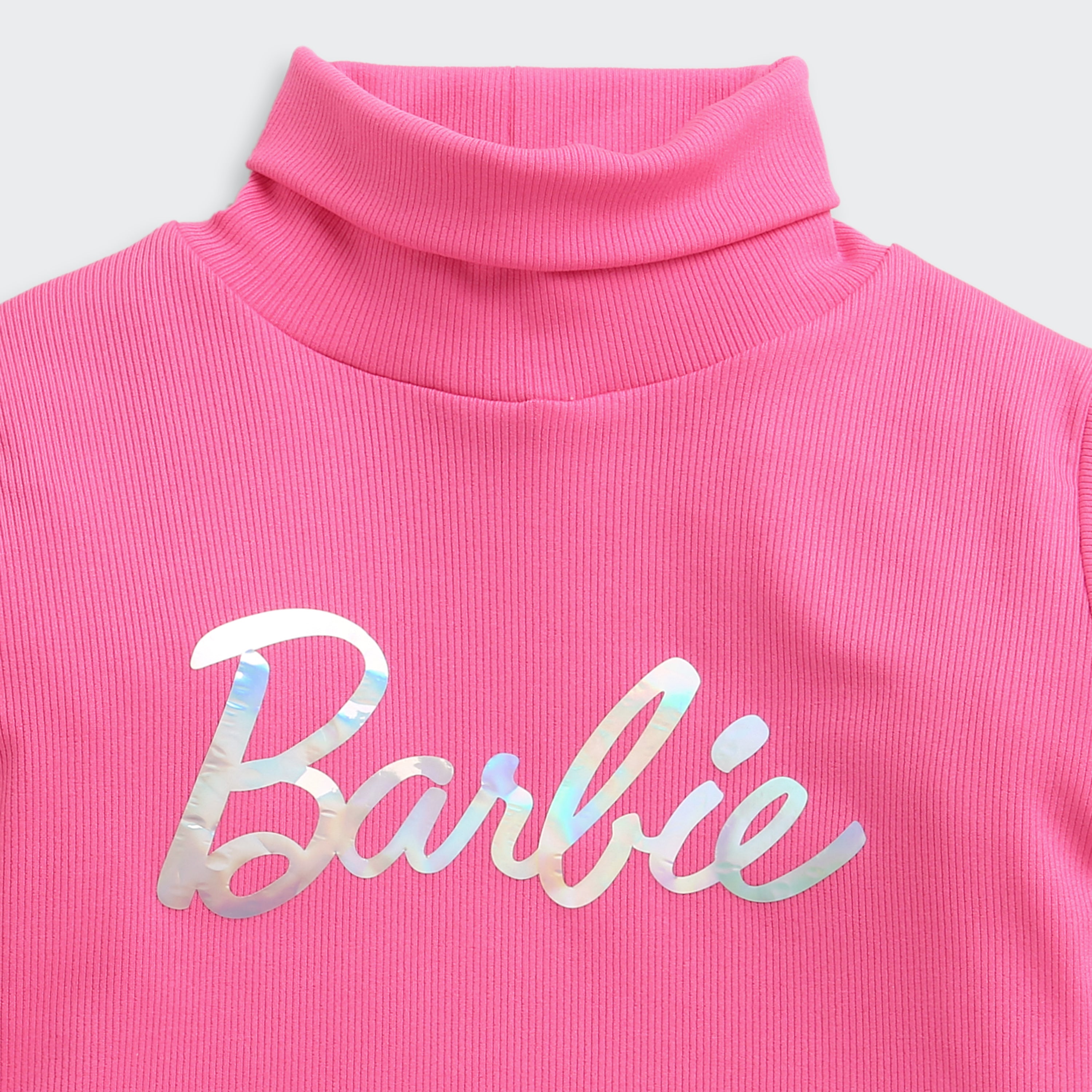 Hot Pink Barbie Turtleneck Sweatshirt – Cozy Winter Style